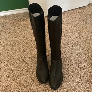 Black Leather Cole Haan Nike Air Riding Boots
